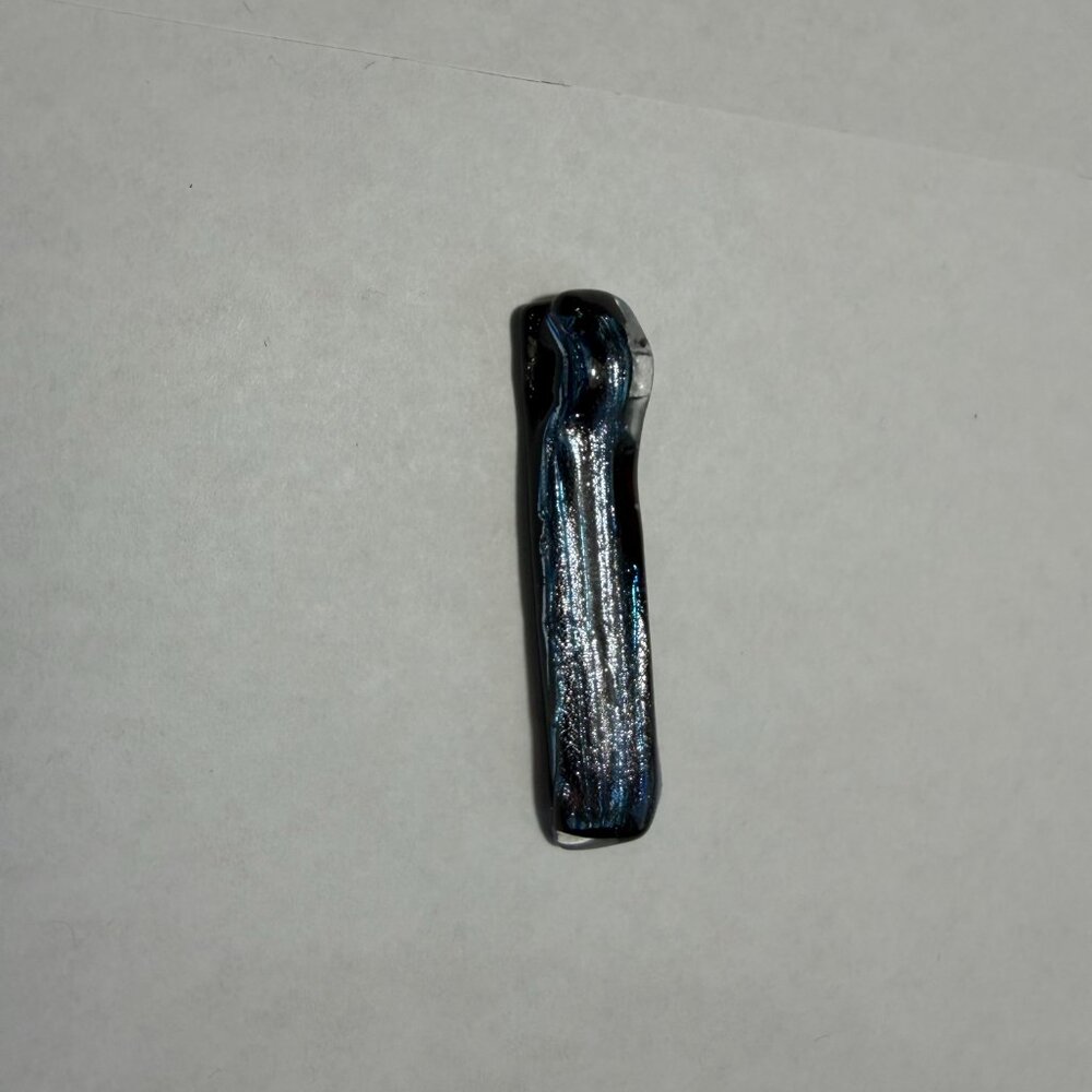 Necklace Slide - Silver Metallic Glass Slide